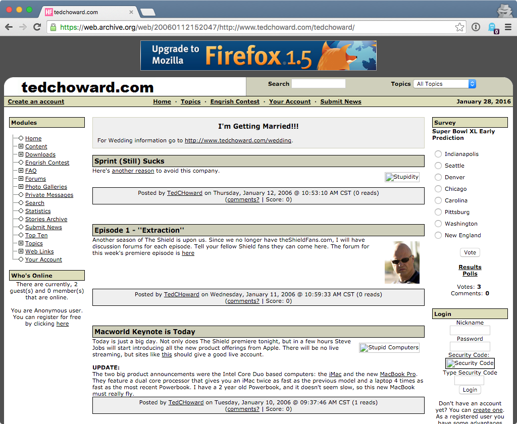 tedchoward.com in 2006